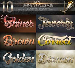 10个金属质感的PS样式：10 Shine Styles V.18